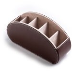 Bo�te de rangement pour t�l�commande tv (marron fonc�) avec 5 compartiments. organiseur de bureau multifonctio ...