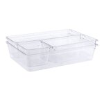 Boite stockage pour tiroir, grand bac plastique pour couverts et autres accessoires, transparent, ensemble ...