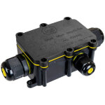 Boitier de raccordement 3 brins pour luminaires ip68 outdoor 8x5, 2x3, 7cm black series (retractil) ...