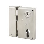 Boitier de serrure verticale en applique double entr�e � fouillot pour portail, gauche, axe 45mm, 73x125mm, ...