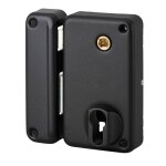 Boitier de serrure verticale en applique double entre  fouillot pour portail, gauche, axe 45mm, 75x130mm, ...