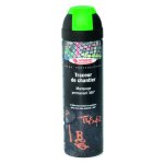 Bombe traceur de chantier fluo 500ml - vert