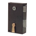 Verrouillage vertical art 185 gauche 35 mm coffret 60 mm bronze' avec loquet et pene dormant a' 2 de'battement ...