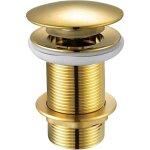 Bonde d'�vier fendue en laiton massif, forme ronde, t�te de champignon, en forme de d�me, finition dor�e, ...