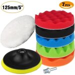 Bonnet et �ponge de polissage 125mm / 5 inch �ponge de polissage, polissage voiture �ponge �ponge et ...