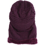 Bonnet d'hiver avec cache - col en laine polaire doubl� - chapeau �pais coupe - vent pour femmes - ensemble ...