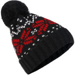 Bonnet d'hiver tricot� doubl� polaire avec pompon, anti - vent chaud pour ski, v�lo - hommes et femmes ...