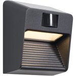 Border - led applique murale avec d�tecteur solaire - 1 lumi�re - h 14 cm - noir - moderne - �clairage ...