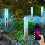 Borne e27 lampadaire jardin smart home lumi�re ext�rieure d�tecteur de mouvement, app - commande vocale ...