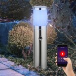 Borne e27 lampadaire patio lumi�re ext�rieure d�tecteur de mouvement �tanche ip44, app commande vocale ...