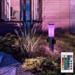 Borne d'�clairage led d'ext�rieur en acier inoxydable avec 2 prises, lampadaire d'ext�rieur anthracite, ...