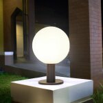 Lampe de socle de jardin �clairage ext�rieur lampe d'ext�rieur e27 lampadaire, boule de verre en aluminium, ...