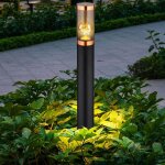 Borne lumineuse d'clairage extrieur lampes de jardin noir ip44, lampadaire terrasse balcon, acier inoxydable ...