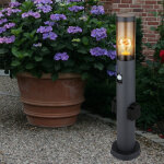 Globo ? potelet d'ext�rieur led avec d�tecteur de mouvement ? acier inoxydable anthracite ? ip44 ? 2 ...