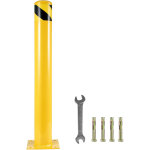 Borne de s�curit� 48'x5. 5', barri�re en acier avec 5 - 1 / 2' od, rev�tement en poudre jaune, comprend ...