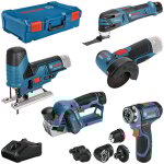 Coffret 5 outils - bosch professional - combo 12 v - 5 outils sans fil - 3 batteries - chargeur rapide ...