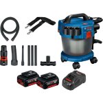 Bosch ? aspirateur sans fil gas 18v - 10 l ? 2x batterie 5, 0ah ? chargeur inclus ? kit accessoires 14 ...
