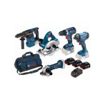 Bosch kit 5 outils 18v 3x5ah (gsr + gdr + gbh + gws + gks) - 0615990k9j