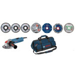 Bosch - kit 7 disques xlock 125mm + 1 meuleuse + 1 sac 615997610
