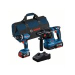 Bosch - kit combo 2 pi�ces 18v : gsb 18v - 45 + gbh 18v - 22 + 2 x 4. 0ah + chargeur + �tui