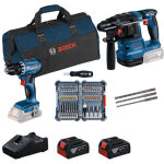 Bosch - kit combo 2 pi�ces 18v : gsr 18v - 45 + gbh 18v - 22 + accessoires + 2 x 4. 0ah + chargeur + ...
