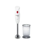 Bosch - mixeur plongeant 400w blanc pied inox bol 0, 75l 4 lames inox gobelet gradu pied amovible