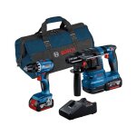 Bosch - pack 2 outils 18v gsr 18v - 45 + gbh 18v - 22 0615a50038