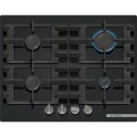 Bosch ? plaque de cuisson gaz 4 br�leurs 59cm 7500w ? verre noir ? allumage �lectronique s�curis� ? pnp6b6k40 ...