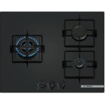 Bosch ? plaque de cuisson gaz 60cm 3 foyers 7300w avec br�leur wok ? surface en verre tremp� ? pnc6b6k30 ...