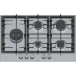 Bosch ? plaque de cuisson gaz int�gr�e 75 cm ? acier inoxydable ? 5 foyers ? puissance 12500 w ? allumage ...