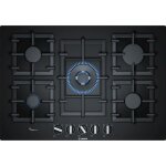 Bosch - ppq7a6b90 plaque de cuisson au gaz, s�rie 6, 5 br�leurs, 75cm, verre noir, verre noir