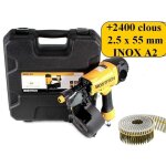 Bostitch - lot bardage n66c - 2 - e cloueur + 2450 clous 2. 5 x 55mm inox a2