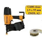 Bostitch - lot bardage n75c - 2 - e cloueur + 2450 clous 2. 5 x 55mm inox a2