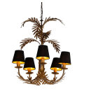 Botanica - lustre avec abat - jour - 5 lumire -  55 cm - noir et or - rustique - clairage intrieur ...