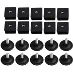 Bouchons de pieds m8 40x40 mm en plastique noir pour tubes carr�s ? lot de 10 ortviai