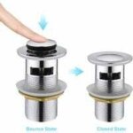 Bouchon de vidange pour lavabo avec trop - plein, bouchon de vidange automatique universel, bouchon de ...