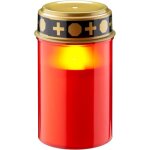 Bougie fun�raire led avec minuterie, rouge, blanc chaud (2400 k), fonctionne sur piles (2x c / lr14), ...