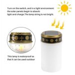 Bougie solaire blanche pour tombes �clairage led cimeti�re lumi�re ext�rieure 1 pi�ce