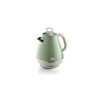 Bouilloire �lectrique 1 l sans fil ? puissance 1630 w ? base pivotante 360� ? bo�tier m�tal vert ? arr�t ...