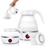 Bouilloire portable de camping 600ml, eubswa bouilloire pliable, mini bouilloire �lectrique en silicone ...