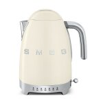 Smeg ? bouilloire �lectrique 1, 7 l cr�me ? r�glage temp�rature 50 - 100�c ? acier inoxydable ? base ...