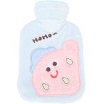 Bouillotte eau chaude 500ml couverture doudou anti - douleurs bleu clair