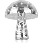 Boule disco en forme de champignon, boule disco argent�e, r�flecteur argent� � paillettes?9inch 18x22, ...