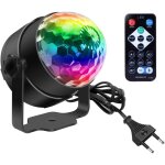Boule disco led rgb 3w avec t�l�commande, effets lumineux synchronis�s musique, rotation 360�, projecteur ...