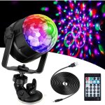 Boule  facettes led  15 lumires disco effet de lumire 360? rvb rotatif feux de fte disco ball avec ...