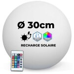 Boule lumineuse led solaire multicolore 30cm Boule lumineuse led solaire multicolore 30cm