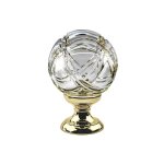 Quincadeco ? boule de rampe cristal temp�te ? diam�tre 100 mm ? hauteur 140 mm ? socle laiton massif ...
