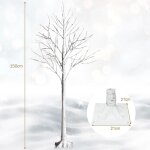 Bouleau blanc 120 / 150 / 180 cm lumineux, bouleau artificiel avec 48 / 72 / 96 led blanc chaud, arbre ...