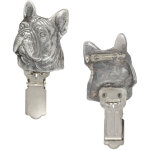 Bouledogue fran�ais - broche avec clip, porte - dossard, cadeau pour exposition canine par art - dog