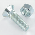 Boulon de charrue tfcc t�te frais�e collet carr� 7 / 16unf 11x35 classe 8. 8 acier zingu� - 5 pi�ces